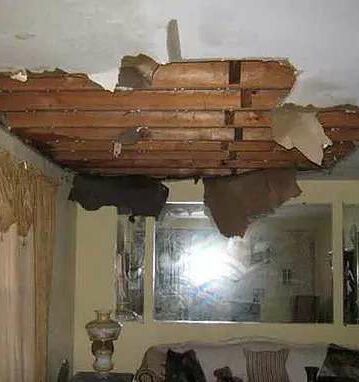 Damage Caused by Water to the Ceiling